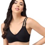 Accessorize Kingdom Women's Cotton Non-Padded Wire Free T-Shirt Bra-Pack of 1 (36, Black)