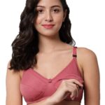 Accessorize Kingdom Women Cotton Blend Maternity Nursing Feeding Bra | Everyday Maternity Bra for Women (C, Brown, 38)